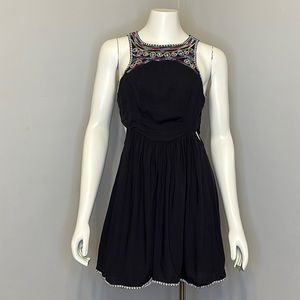 Billabong Designers Closet Black Embroidered Dress